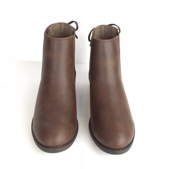 Short Brown Booties with Lace Up Detail - Picture 6 of 8